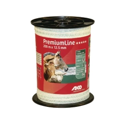 Taśma ogrodzeniowa do pastucha PremiumLine 12,5 mm 200 m biało-zielona AKO