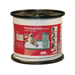 Taśma ogrodzeniowa do pastucha PremiumLine 38 mm 200 m biało-zielona AKO