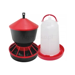 Poidło 3 L+ karmnik 6 kg dla drobiu kur kaczek gołębi indyków