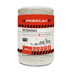 Plecionka do pastucha Economy 500 m biała – 3x0,16 mm POMELAC