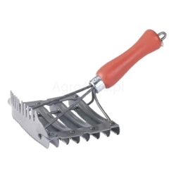 Zgrzebło metalowe z grzebieniem 8-rzędowe 12x12,5 cm
