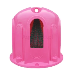 Paśnik na baloty z siatką slow feed - 5 stanowisk, różowy, fi 185 HB100SFP