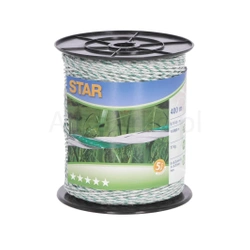 Plecionka ogrodzeniowa STAR 3 x 0,25 / 3 x 0,2 mm 400 m biało-zielona KERBL
