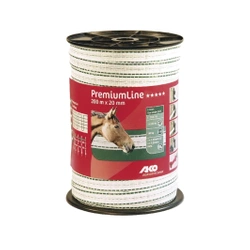 Taśma ogrodzeniowa do pastucha PremiumLine 20 mm 200 m biało-zielona AKO