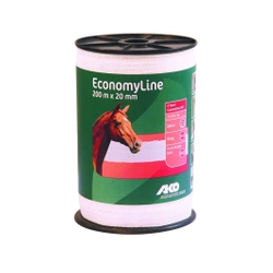 Taśma ogrodzeniowa do pastucha EconomyLine 20 mm 200 m biała AKO