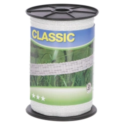 Taśma ogrodzeniowa CLASSIC, 200m x 10mm, biała, Kerbl