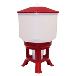 Poidło automatyczne dla drobiu, duże, 50 l, biało-czerwone, Novital