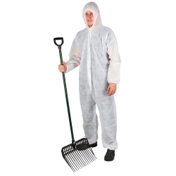 Kombinezon ochronny Basic, biały, z kapturem, Kerbl