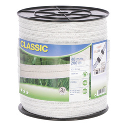 Taśma do pastucha CLASSIC 200 m x 40 mm, 6 x 0,30 mm biała KERBL