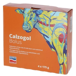 Bolus wapniowy dla krów zagrożonych porażeniem poporodowym, Calzogol Bolus, 4 x 175 g, Agrochemica