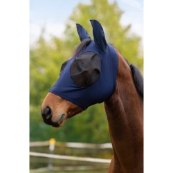 Maska przeciwowadowa dla konia FinoStretch Zipper, niebieski, Covalliero