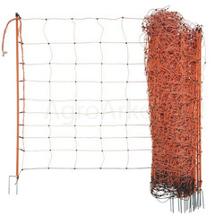 Siatka elektryczna OviNet dla owiec, 50 m, 90 cm, podwójny szpic, pomarańczowa