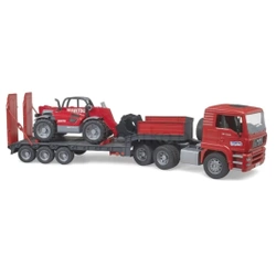 Ciężarówka MAN TGA niskopodwoziowa z ładowarką teleskopową Manitou MLT 633 BRUDER