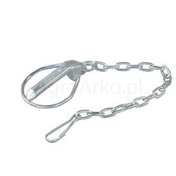 Zawleczka z zabezpieczeniem do kuli z kołnierzem 12 x 48 mm + łańcuszek