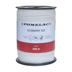 Taśma do pastucha ECONOMY S20 20 mm 200 m biała POMELAC